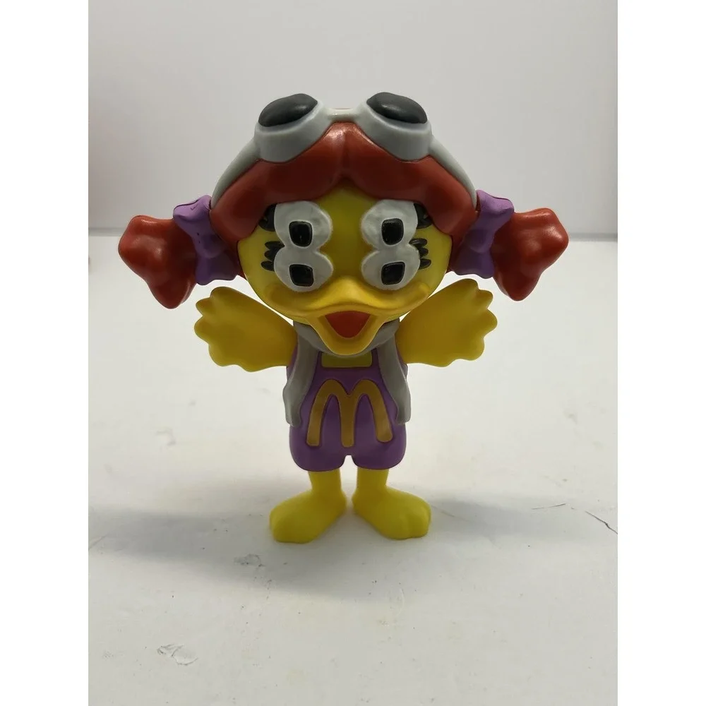 Vintage McDonald's Birdie Figure Purple Goggles Plastic Toy Small Yellow Cute